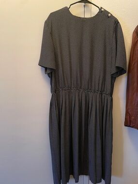 Vintage Womens Modest Cottagecore Belted Mature Dress Plus 1X? Elastic Waist